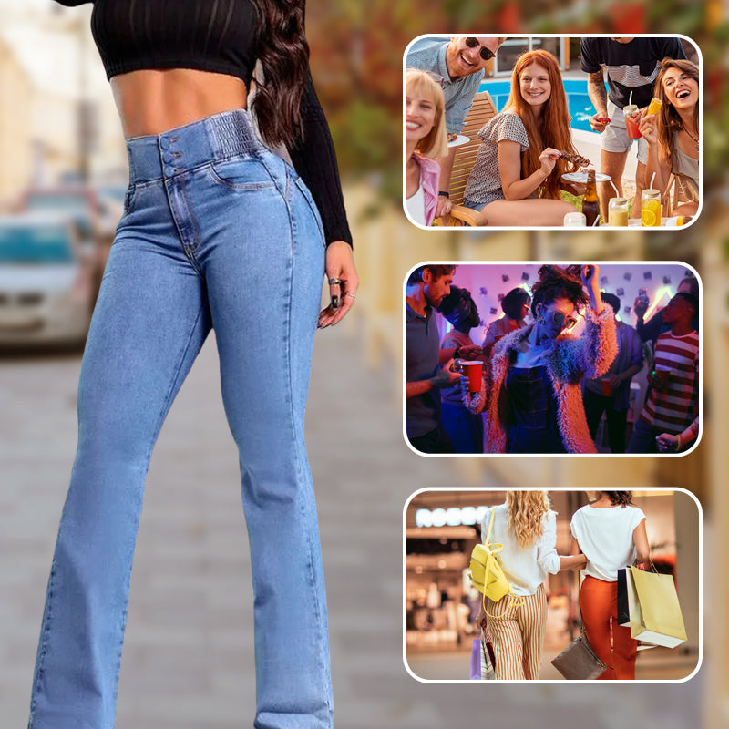 Selvra™ High Waist Flare Jeans — Shape Your Curves and Stretch with Effortless Confidence