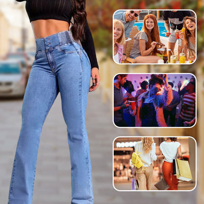 Selvra™ High Waist Flare Jeans — Shape Your Curves and Stretch with Effortless Confidence
