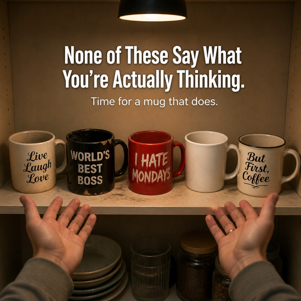 VibeSip™ — Mask Your Noisiest Workday Thoughts with a Charming Pattern