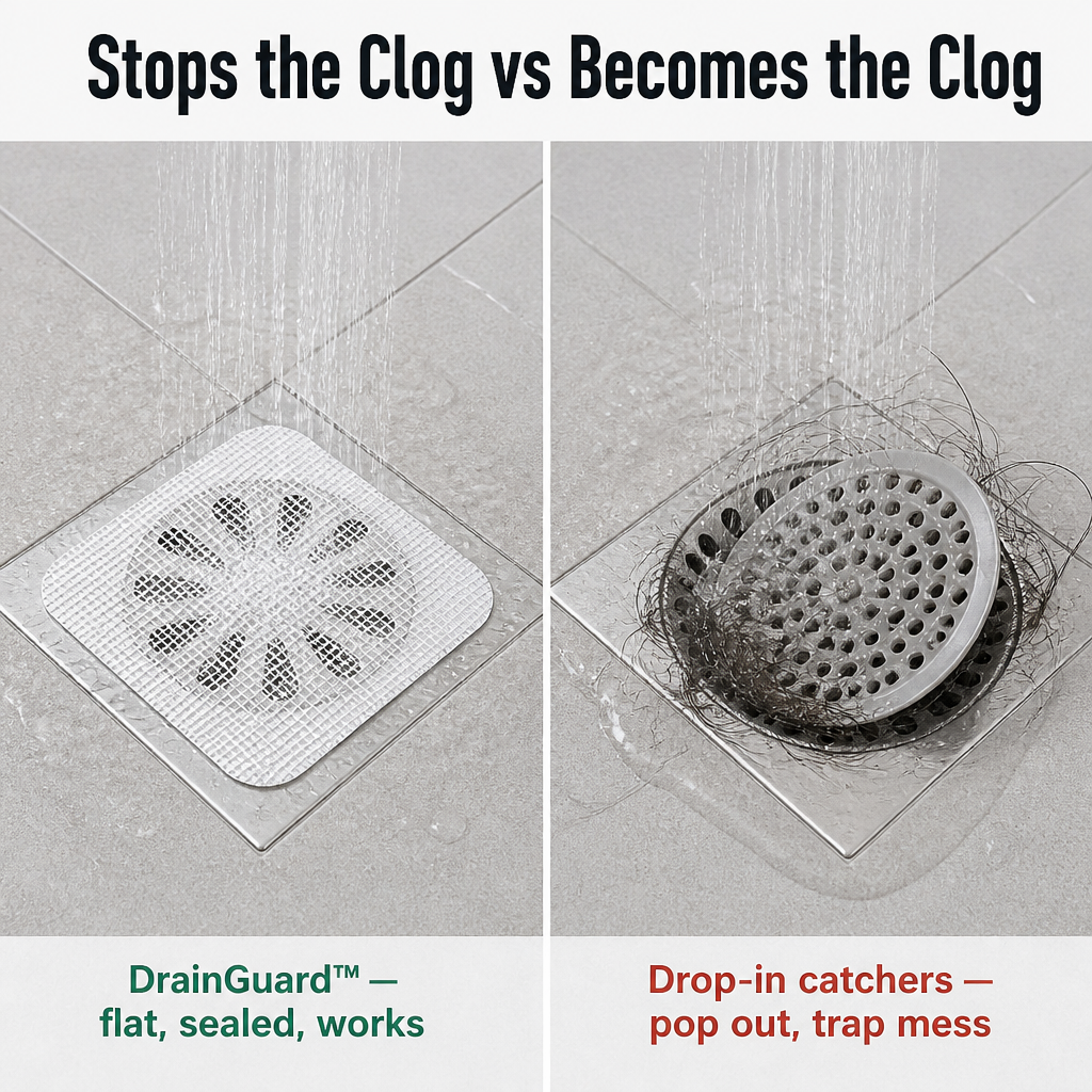 DrainGuard™ — Prevent Hair Buildup Before It Ruins Your Shower Drain
