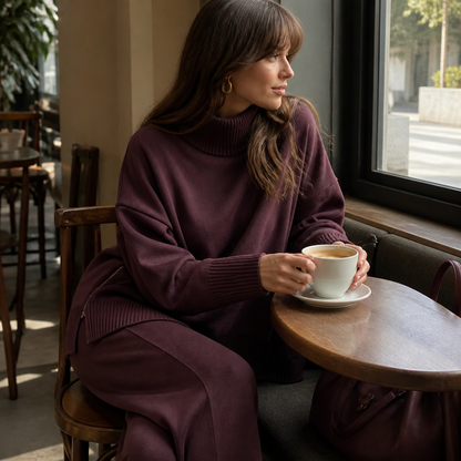 SilvaEase™ – Comfy Oversized Sweater with Wide-Leg Pant Set