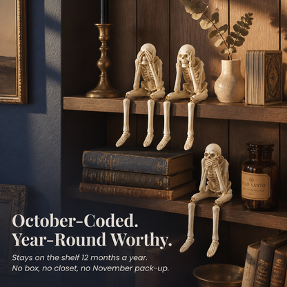 ChuckLuxe™ — Deck Your Shelf with the Dangling-Leg Skeleton Trio Everyone Talks About | Set of 3