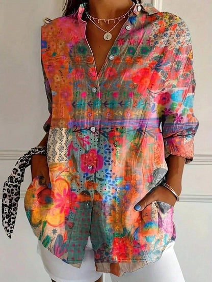 LumaSilk™ Blouse — Unleash Bold Vibrance and Perfect Fit That Moves with You