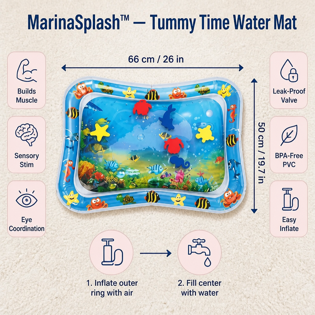 MarinaSplash™ — Flip Tummy Time Tears Into 10 Minutes of Belly Giggles