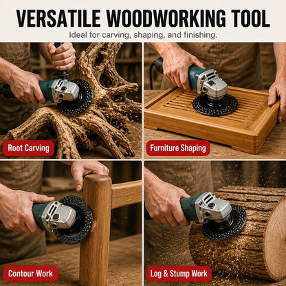 VeloCraft™ — Cut, Sculpt & Shape Wood at Double Speed on Any 5″ Grinder