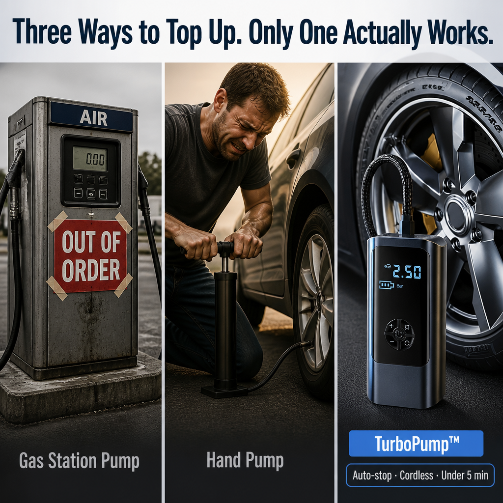 AeroPulse™ — Inflate Tires Perfectly Fast Without Lifting a Finger