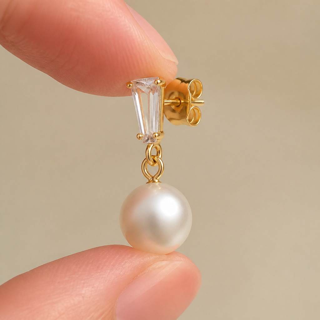 LumaFleur™ – Sophisticated Pearl Drop Earrings with Crystal Detail