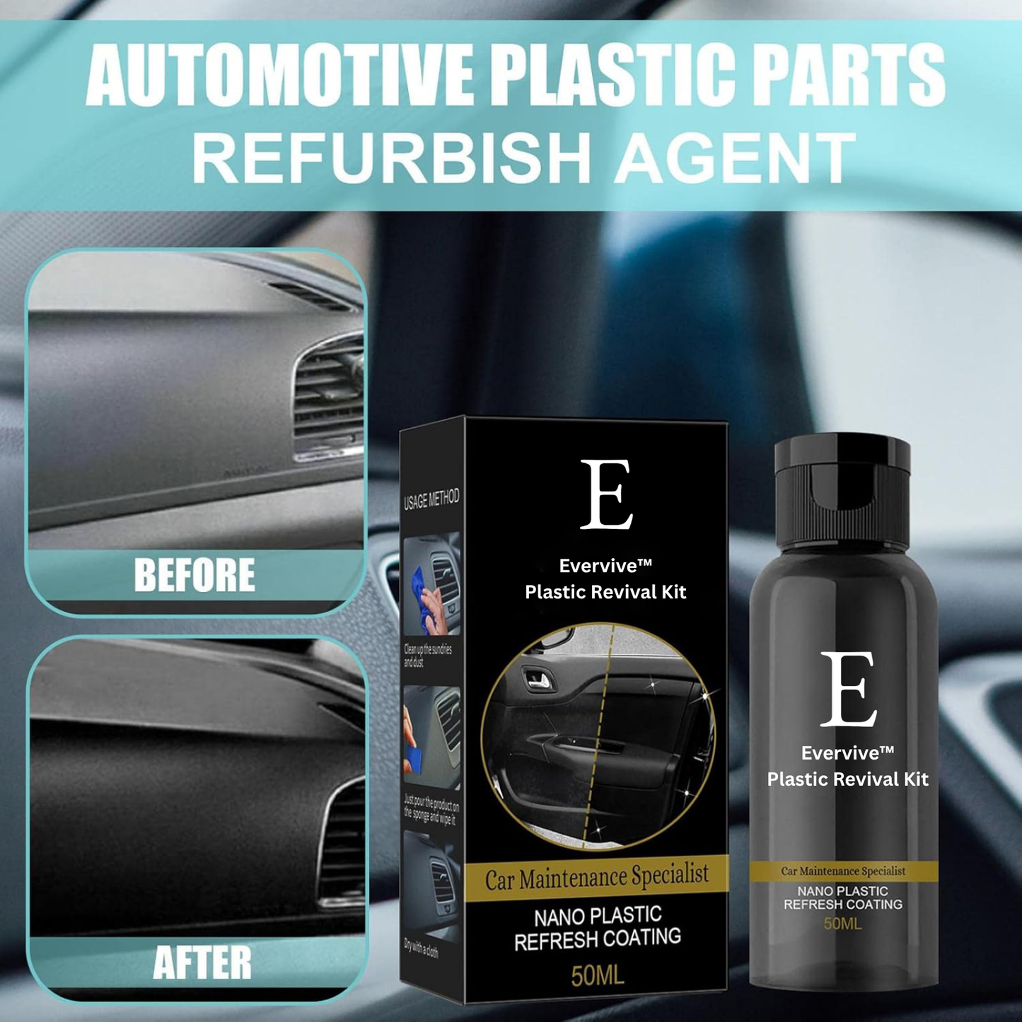 LuminaShine™ Plastic Rescue Kit — Bring Faded Car Plastics Back to Stunning, Showroom-Ready Shine Instantly