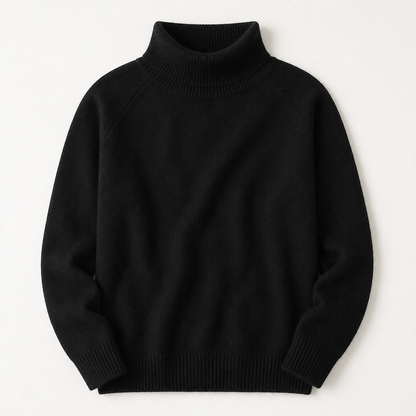 ArcticSilk™ – Comfortable Loose-Fit Turtleneck Pullover with Ribbed Edging