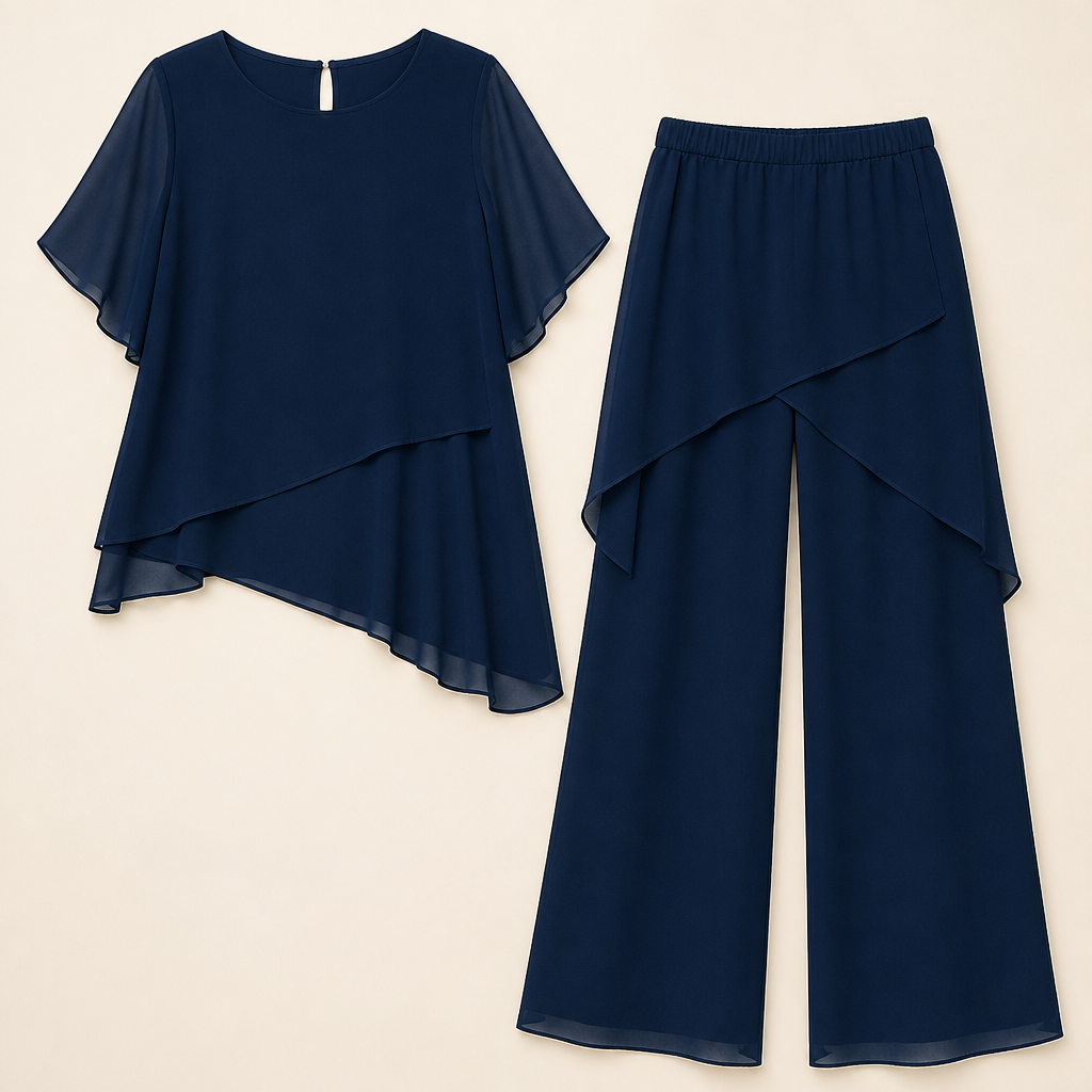 Flexiva™ – Comfortable Two-Piece Set Featuring Soft-Fall Wide-Leg Pants