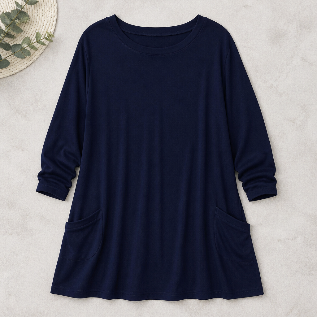 ElevéaComfort™ – Casual Loose Tunic Featuring Side Pockets