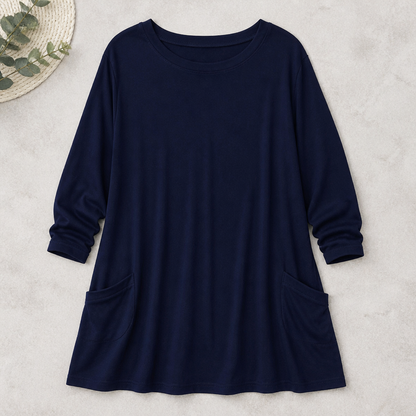 ElevéaComfort™ – Casual Loose Tunic Featuring Side Pockets