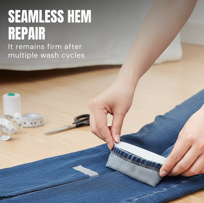 FlexSeal™ — Instant No-Sew Hems That Hold Firm and Feel Like New