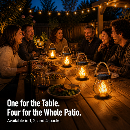LumaFyre™ — Illuminate Your Patio All Night Solar-Powered, No Wires or Wax