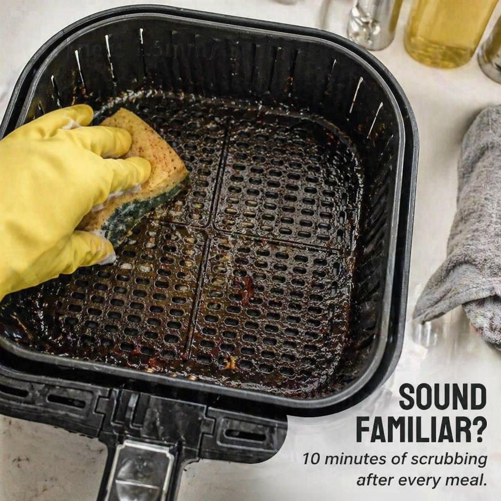 CrispaMat™ — Trap the Grease and Forget Air Fryer Scrubbing Forever