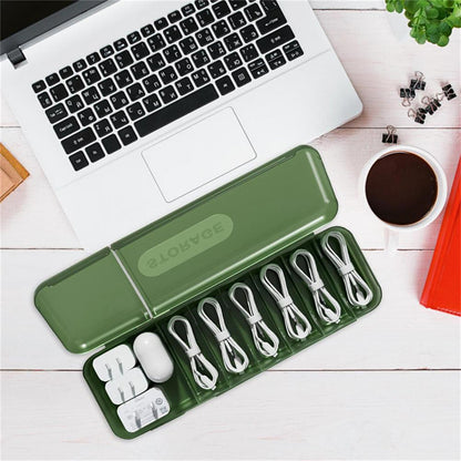 Cable Organizer Box with 7 Compartments for Home and Travel Use