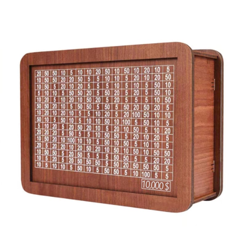 Perlo — Wooden Savings Box with Secure Lid and Progress Tracker