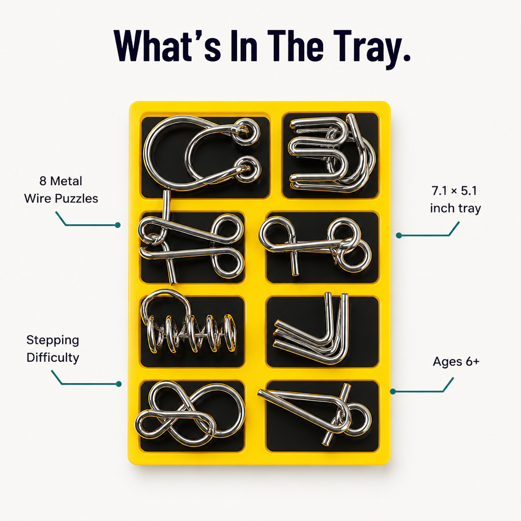 MindCrack™ — Draw Them Away From Screens With 8 Tangible Metal Brain Teasers