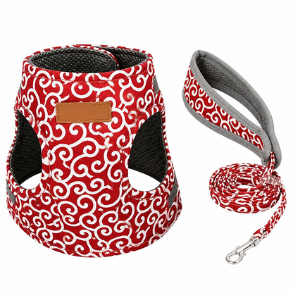 PurrfectFit™ – Cat Vest Harness with Japanese Swirl Design and Cushioned Leash