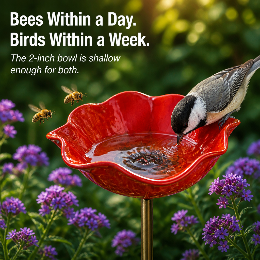 LiveFlare™ — Stake One Hand-Glazed Bloom Birds and Bees Come Calling