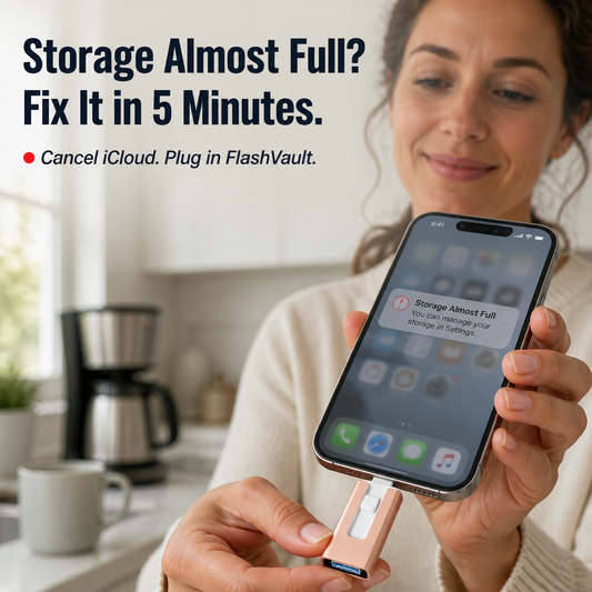 FlashVault™ — Clear Space on Your iPhone Instantly Without Removing Any Photos