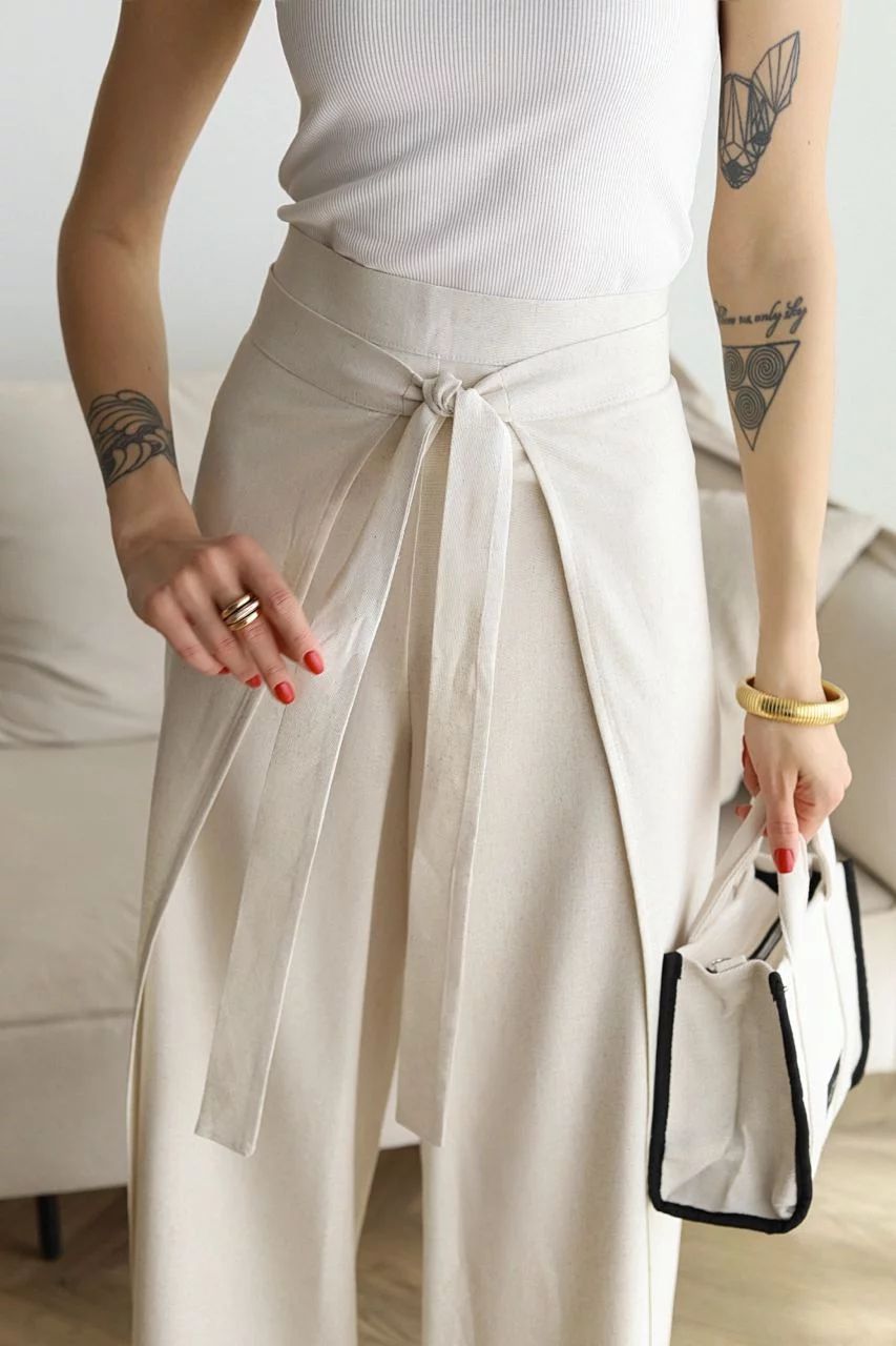Lina™ – Linen Pants with Wide Cut