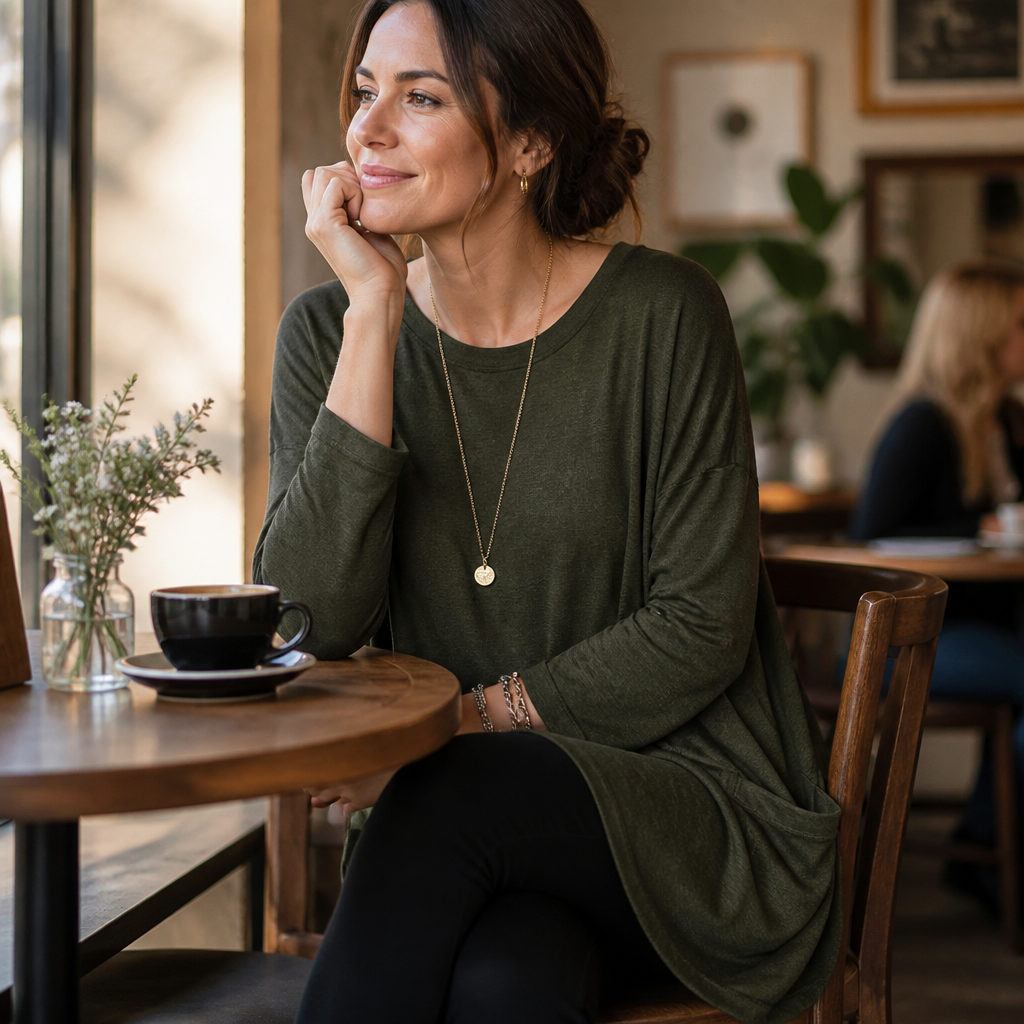 ElevéaComfort™ – Casual Loose Tunic Featuring Side Pockets