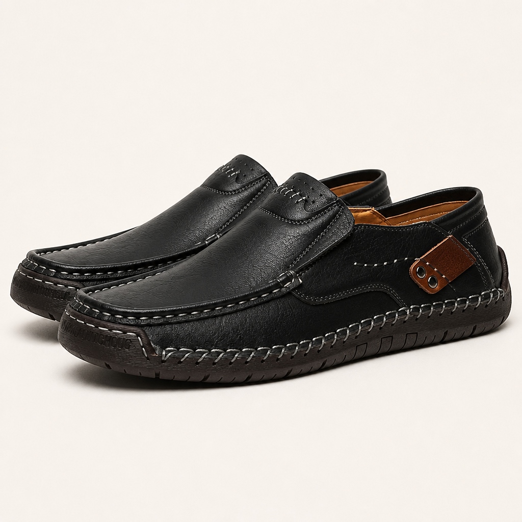 Bravaro™ – Handcrafted Slip-On Leather Loafers with Padded Sole