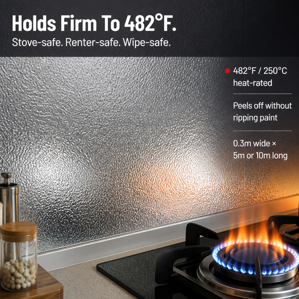ShieldGuard™ — Protect Greasy Kitchen Walls With A Wipe-Clean Aluminum Layer