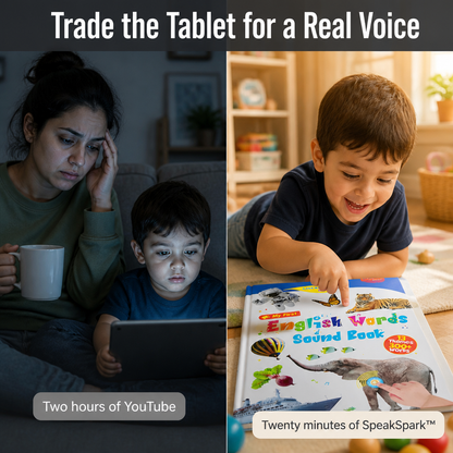 SpeakSpark™ — Trade Screen Time for 300+ English Words Kids Tap and Repeat