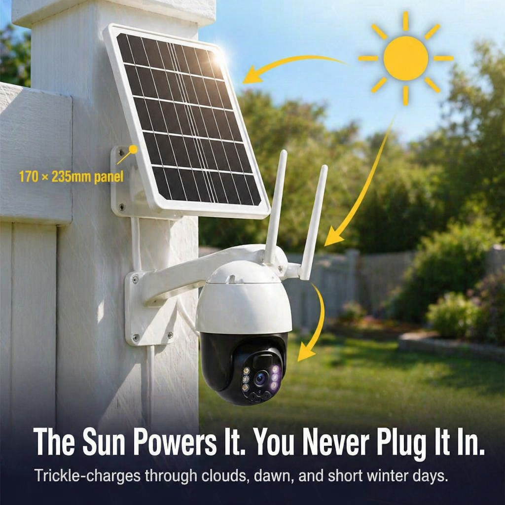 SolarSentry™ Wireless Outdoor Camera — Monitor Every Blind Spot Around the Clock, Wire-Free, Subscription-Free