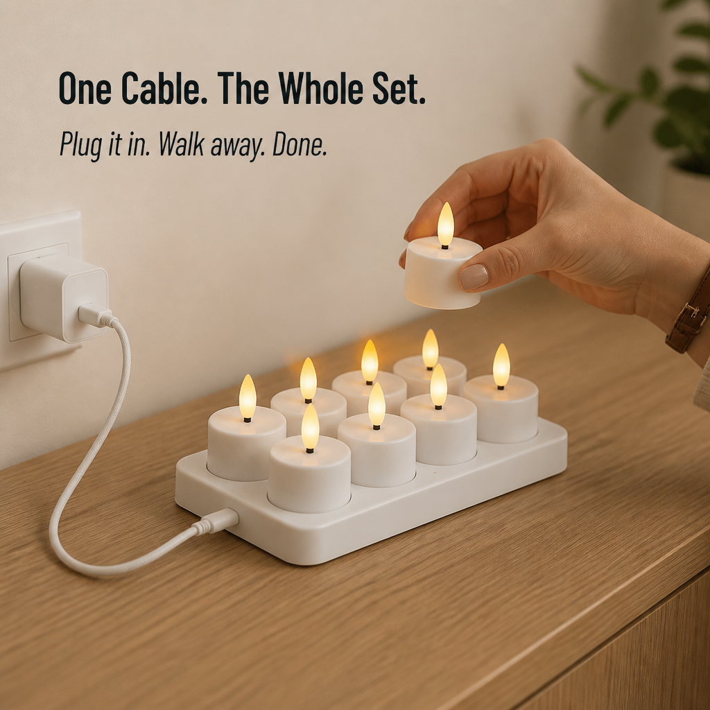 FlareMist™ — Instantly Recharge Twelve Authentic Flames with a Single Plug-In