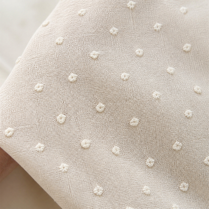 SilkoraWave™ – Easygoing Swiss-Dot Blouse with Buttoned Sleeve Tabs