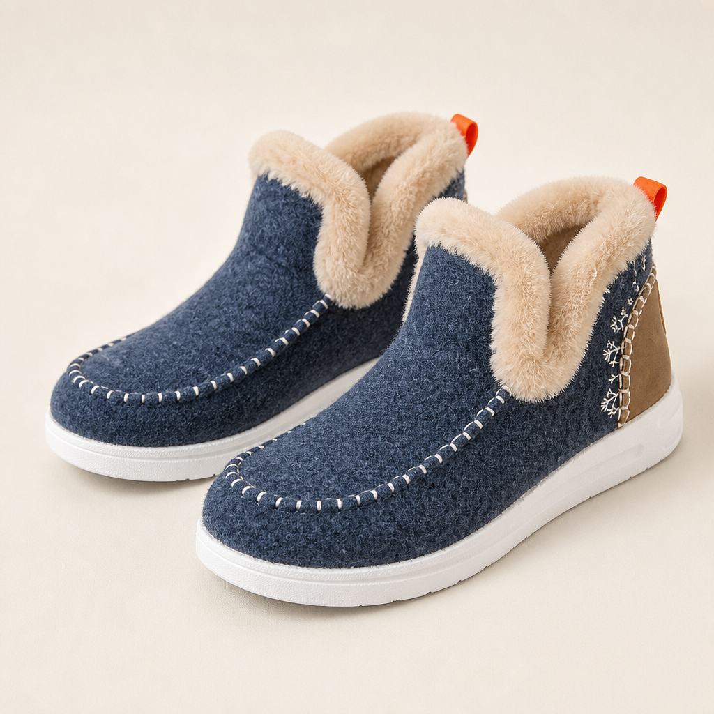 StrideEase™ – Plush Faux Fur-Lined Slip-On Winter Boots