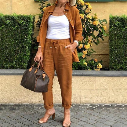 Veloria™ Cotton-Linen Set — Feel Fresh, Stylish, and Unstoppable All Day Long