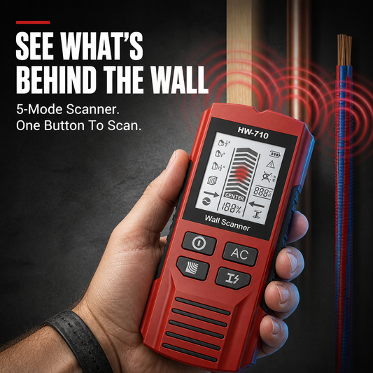 WallScout™ HW-710 — Detect Studs, Wires & Pipes Ahead of Drilling | 5-Mode Scanner