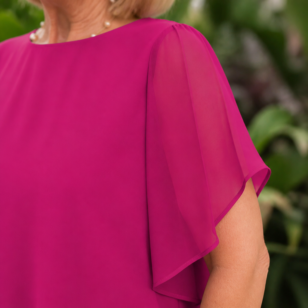 VeloraFit™ – Stylish Asymmetric Chiffon Two-Part Pant Ensemble