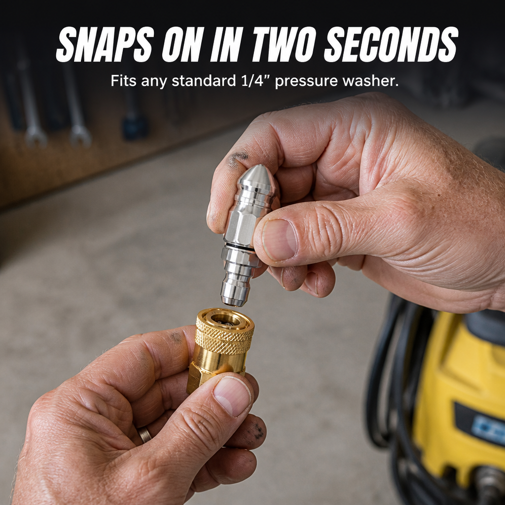 ConnectPro™ — Dissolve Tough Drain Blockages in Minutes Using Your Pressure Washer