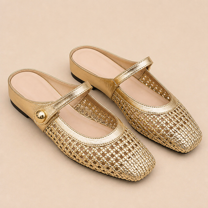 BreezeStep™ – Handcrafted Square-Toe Mary Jane Mules
