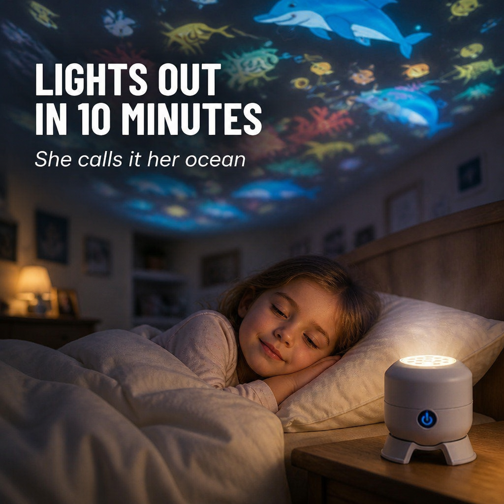 AquaSerene™ — Soothe Restless Kids To Sleep With a Slow-Spinning Ocean Light