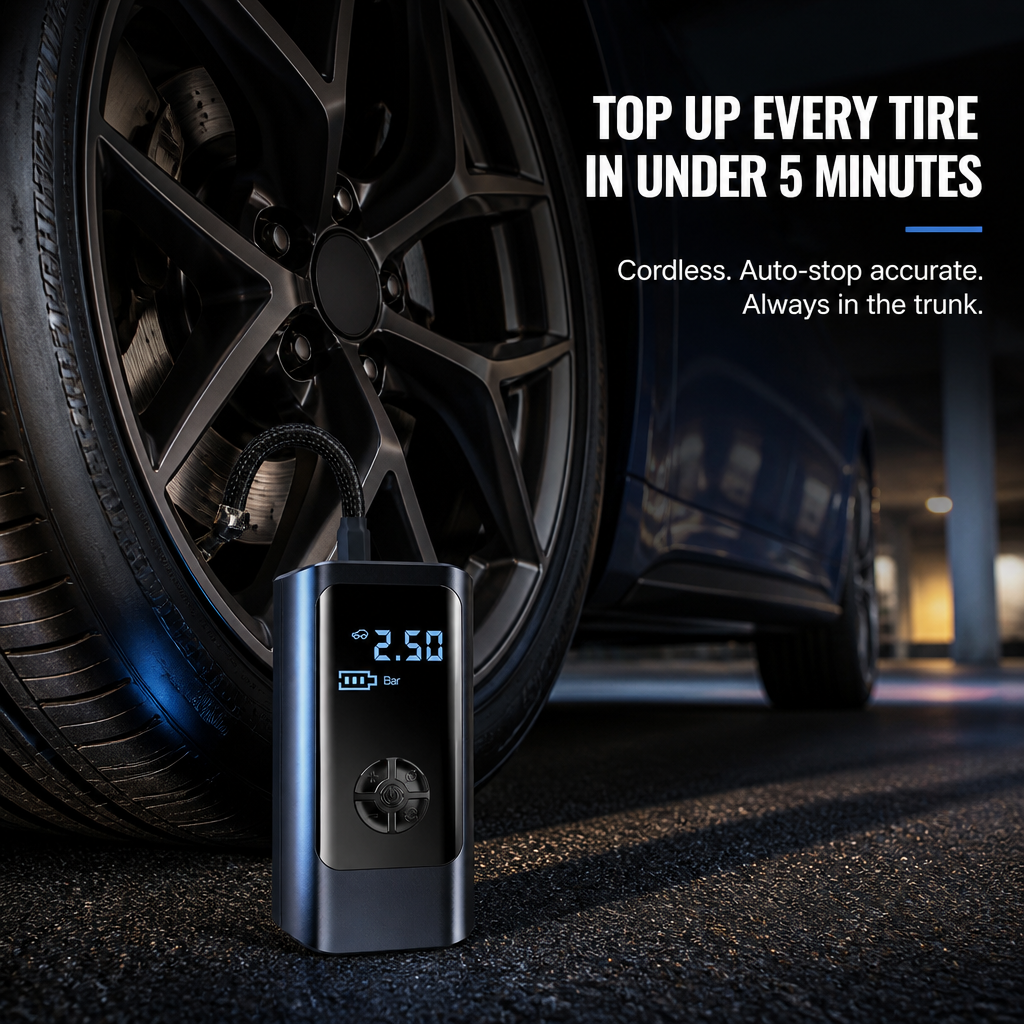 AeroPulse™ — Inflate Tires Perfectly Fast Without Lifting a Finger