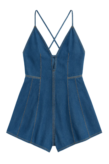 VivaLush™ Denim Romper — Effortless All-Day Comfort That Flawlessly Flows with Your Every Move