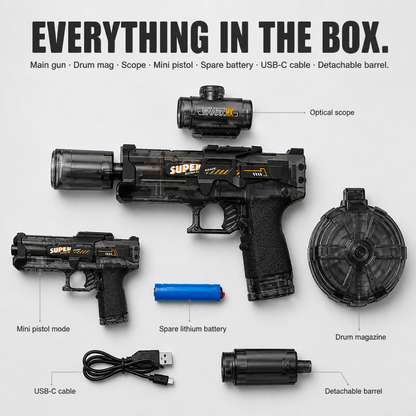 ThunderSplash™ — Soak the Yard with No Pumping, USB-C Power & Flashing Muzzle Lights
