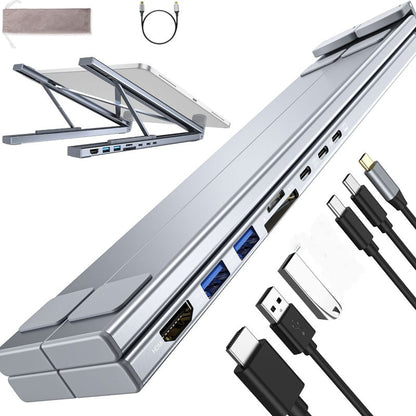 StreamlineSync™ 8-Port Dock & Adjustable Stand — Crush Neck Pain and Command Your Workspace with Effortless Focus