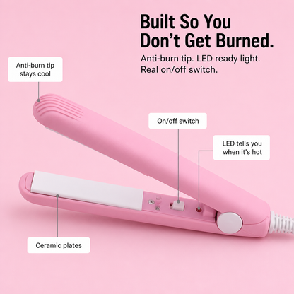 LumeaCurve™ Mini Styler — Sleek Bangs, Control Frizz & Revive Waves Anywhere