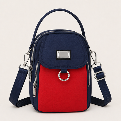 VeloTrek™ – Weatherproof Oxford Compact Crossbody Bag with Triple-Zip Design