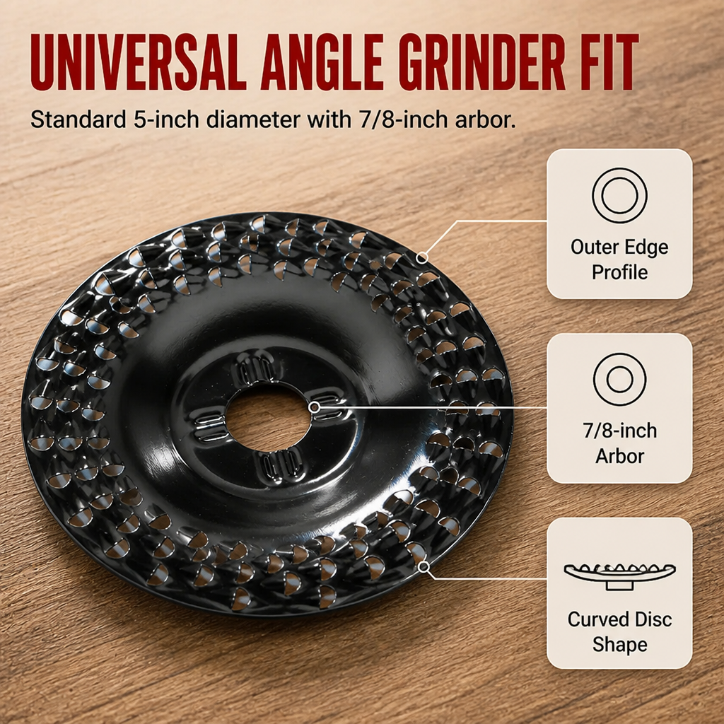 VeloCraft™ — Cut, Sculpt & Shape Wood at Double Speed on Any 5″ Grinder