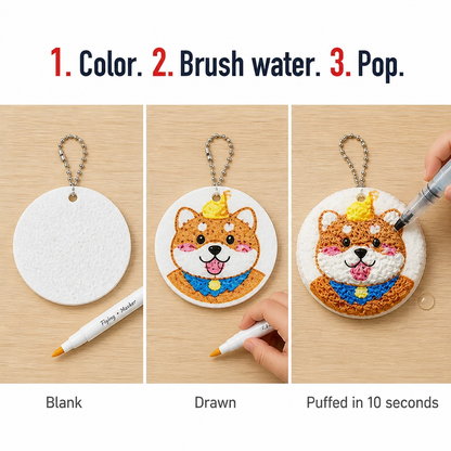 BubblePlay™ — Transform Markers and Water Into 3D Puffy Keepsakes Kids Display Themselves