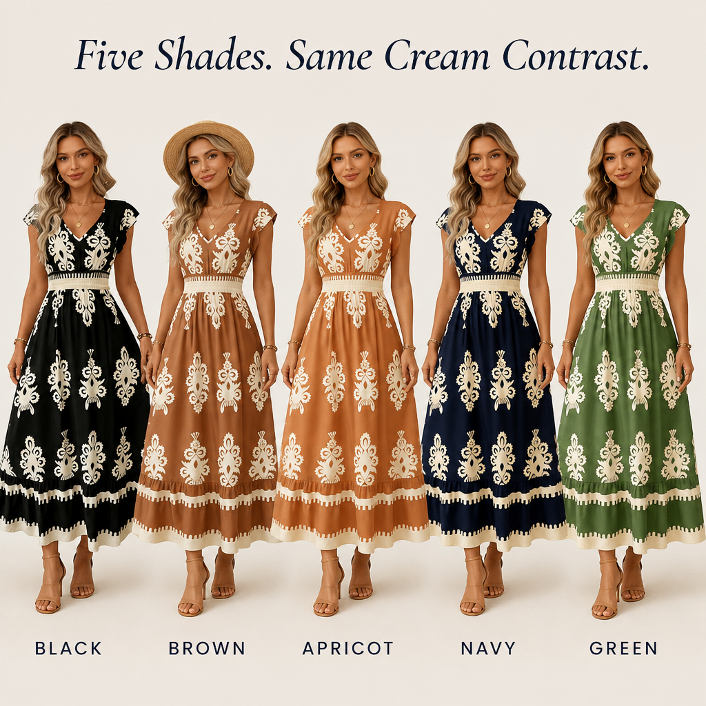 Vellureva™ — Sport a Cap-Sleeve Maxi from Café Brunch to Rooftop Night