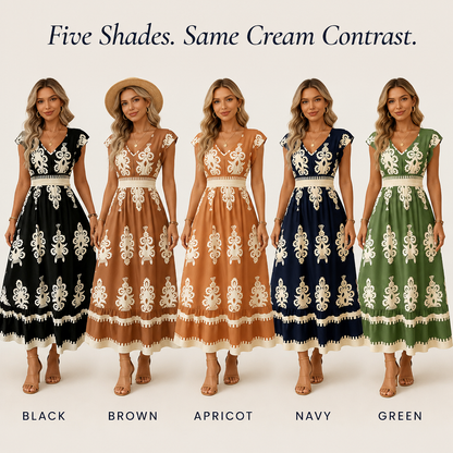 Vellureva™ — Sport a Cap-Sleeve Maxi from Café Brunch to Rooftop Night